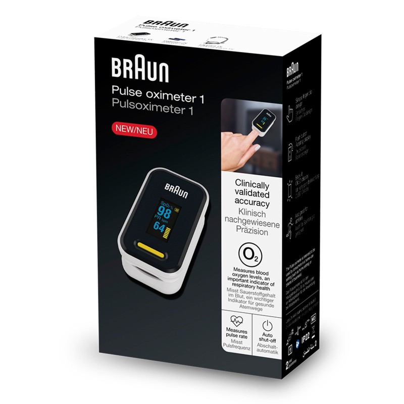 Braun YK-81CEU Pulsoximeter 1 Messgerät für Sauerstoffsättigung + Puls